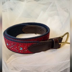 Vineyard vines by Shep Ian size 24 lacrosse red and Navy belt.